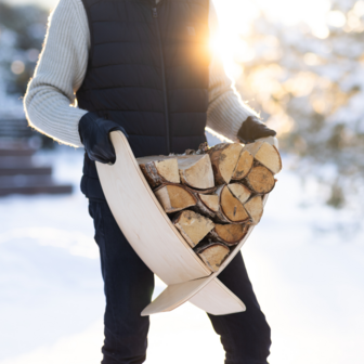 Fandango Log Rack - Natural - Panier &agrave; Bois - Corbeille &agrave; Bois - 43x50x27,5 cm