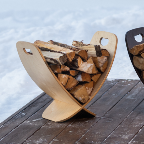 Fandango Log Rack - Natural - Panier à Bois - Corbeille à Bois - 43x50x27,5 cm